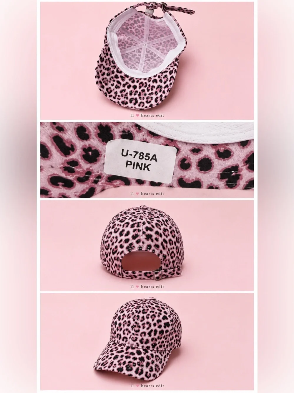 ZENANA Pink Leopard Print Adjustable Baseball Cap Animal Print Hat New